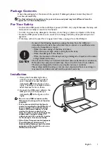 Предварительный просмотр 2 страницы BenQ AR18 C User Manual