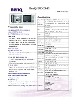 Preview for 1 page of BenQ DC C540 s Specifications