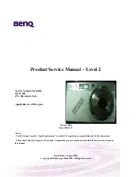 Предварительный просмотр 1 страницы BenQ DC E1030 Product Service Manual