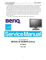 Предварительный просмотр 2 страницы BenQ G2200W - 22" LCD Monitor Service Manual