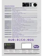 Предварительный просмотр 8 страницы BenQ GI Specifications