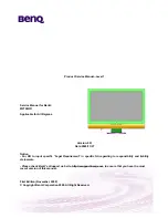 Предварительный просмотр 1 страницы BenQ M2700HD Service Manual