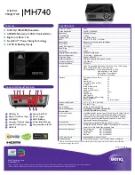 Preview for 1 page of BenQ MH740 Specifications