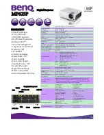 Предварительный просмотр 1 страницы BenQ MP625P Specification