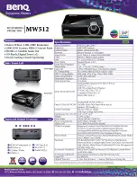 BenQ MW512 Specifications предпросмотр