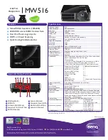 Preview for 1 page of BenQ MW516 Datasheet