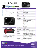 Preview for 1 page of BenQ MW519 Specifications