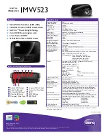 Предварительный просмотр 1 страницы BenQ MW523 Specifications