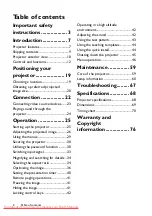 Preview for 2 page of BenQ MW727 User Manual