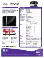 Preview for 1 page of BenQ MW769 Specifications