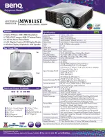 BenQ MW811 ST Specifications предпросмотр