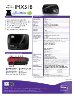 Предварительный просмотр 1 страницы BenQ MX518 Datasheet