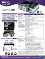 Preview for 1 page of BenQ MX660 Specifications