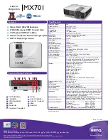 BenQ MX701 Datasheet preview