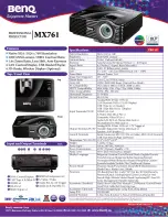 BenQ MX761 Specifications preview