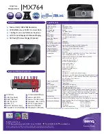 Preview for 1 page of BenQ MX764 Specifications