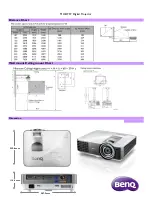 Preview for 2 page of BenQ MX819ST Specifications