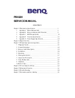 Preview for 1 page of BenQ PB8220 - XGA DLP Projector Service Manual