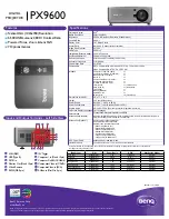 Preview for 1 page of BenQ PX9600 Specifications