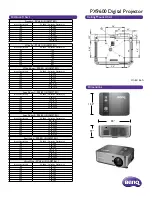 Предварительный просмотр 2 страницы BenQ PX9600 Specifications