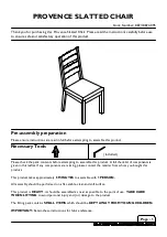 Bentley Designs PROVENCE SLATTED CHAIR Manual preview