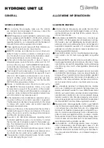 Предварительный просмотр 5 страницы Beretta HYDRONIC UNIT LE 12 Instructions For Installation Manual