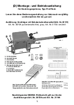 Preview for 1 page of Berger & Schroter ProfiTech 20121 Assembly And Operating Instructions Manual