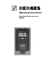 Preview for 1 page of Berges SIOC03 Operating Instructions Manual