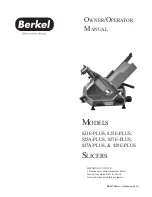 Berkel 823E-PLUS Owner'S/Operator'S Manual preview