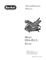 Berkel 829A-PLUS Owner'S/Operator'S Manual preview