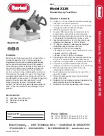 Preview for 1 page of Berkel X13E Specifications