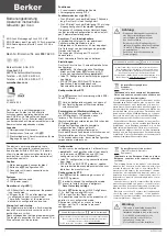 Preview for 1 page of Berker 8587 62 00 Operation Instructions