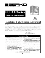 Berko HUHAA520 Installation & Maintenance Instructions Manual preview