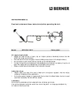 Preview for 6 page of Berner 052872 Instruction Manual/Safety Instruction