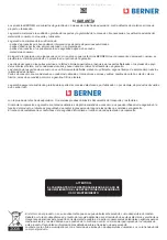 Предварительный просмотр 21 страницы Berner 170325 Safety And Instruction Manual