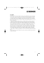 Предварительный просмотр 22 страницы Berner 59522 Operating Manual