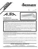 Предварительный просмотр 1 страницы Berner Aura ARA1036 Installation & Maintenance Instructions Manual