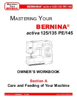 Preview for 3 page of Bernina activa 125 Owner'S Workbook