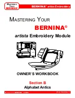 Preview for 30 page of Bernina artisa Embroidery Owner'S Manual