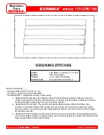 Preview for 13 page of Bernina artista 170 QPE Owner'S Workbook