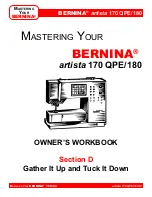 Preview for 60 page of Bernina artista 170 QPE Owner'S Workbook