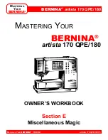 Preview for 75 page of Bernina artista 170 QPE Owner'S Workbook