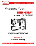 Preview for 92 page of Bernina artista 170 QPE Owner'S Workbook