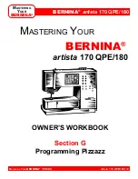 Preview for 100 page of Bernina artista 170 QPE Owner'S Workbook