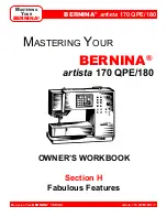 Preview for 112 page of Bernina artista 170 QPE Owner'S Workbook