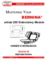 Предварительный просмотр 27 страницы Bernina artista 200 Embroidery Owner'S Manual