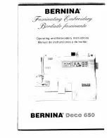 Bernina Deco 650 Operating And Emroidery Instructions preview