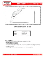 Preview for 22 page of Bernina virtuosa 153 QE Owner'S Manual