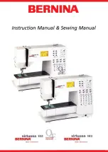 Bernina virtuosa 153 Instruction Manual & Sewing Manual preview