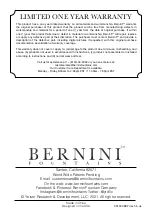 Предварительный просмотр 20 страницы Bernini Calvari Owner'S Manual